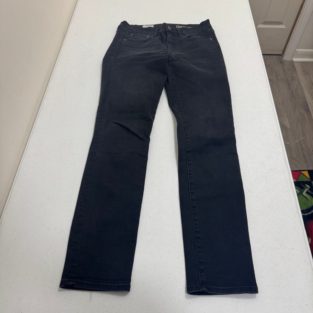 Gap 1969 Resolution Slim Straight Black‎ Jeans Womens Size 28s